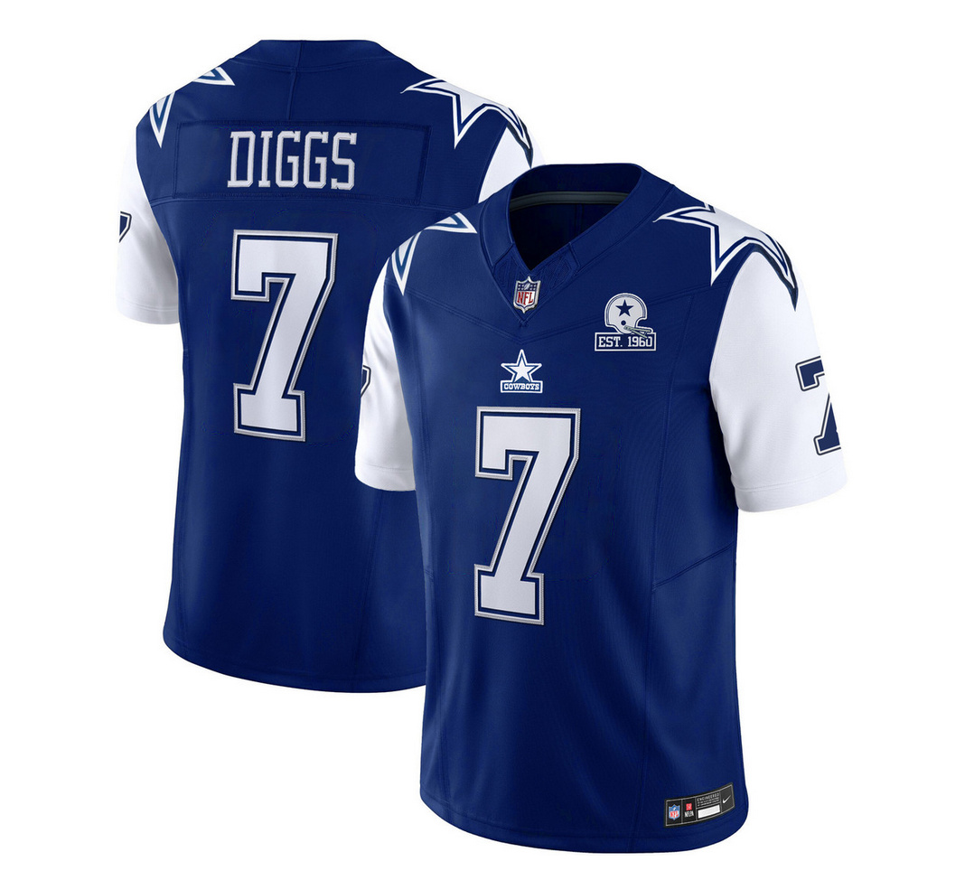 Men's Dallas Cowboys #7 Trevon Diggs Navy 2023 F.U.S.E. With 1960 Patch Vapor Limited Football Stitched Jersey